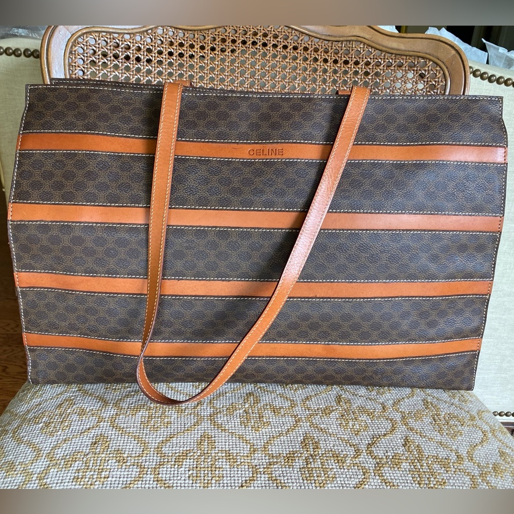 Celine Macadam striped tote